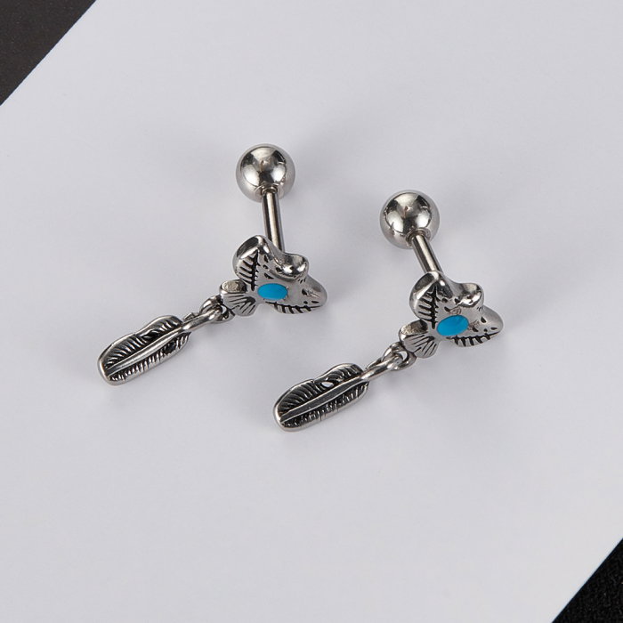 Cercei inox pana de vultur amerindian [14]