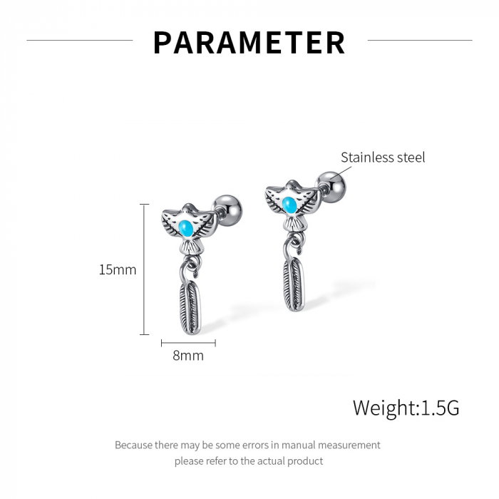 Cercei inox pana de vultur amerindian [13]