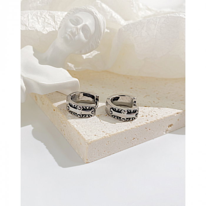 Cercei inox rotunzi cu cruce [3]