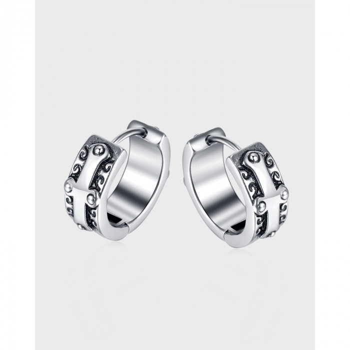 Cercei inox rotunzi cu cruce [2]