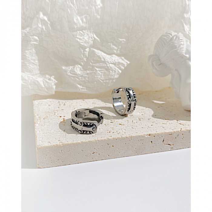 Cercei inox rotunzi cu cruce [4]