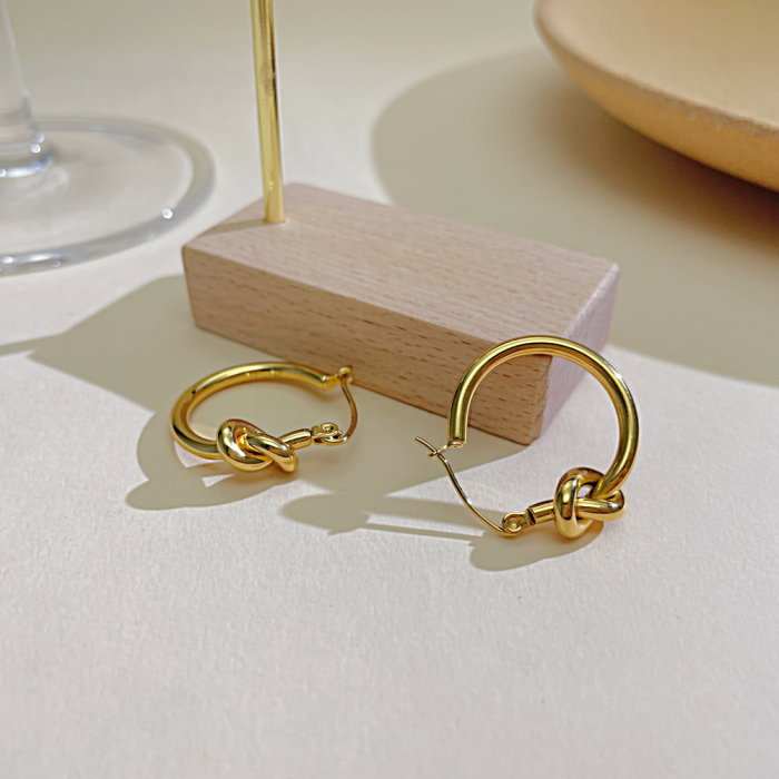 Cercei inox rotunzi cu nod [7]