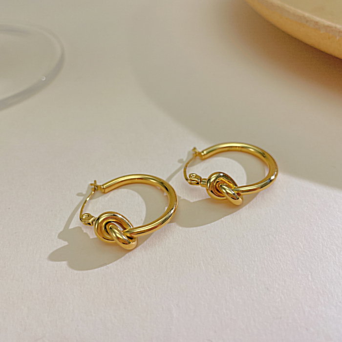 Cercei inox rotunzi cu nod [9]