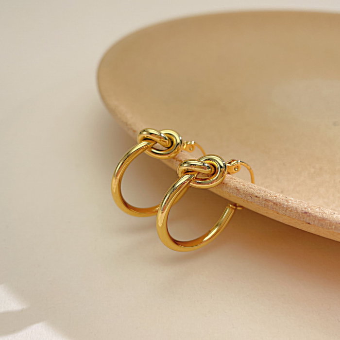 Cercei inox rotunzi cu nod [10]