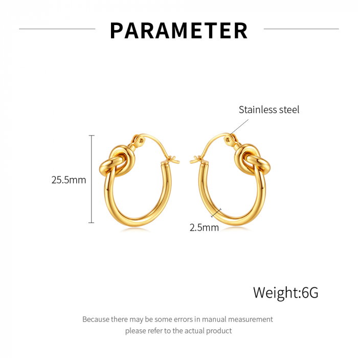 Cercei inox rotunzi cu nod [13]