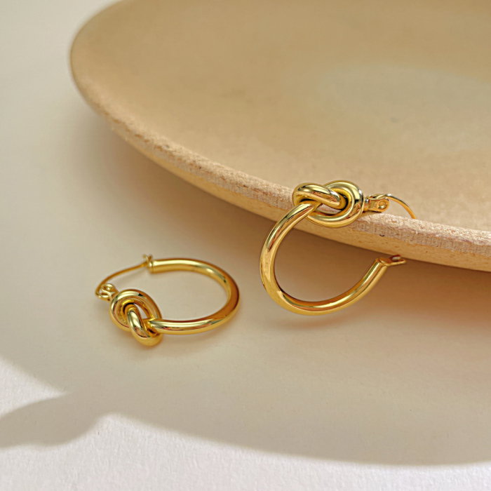 Cercei inox rotunzi cu nod [2]