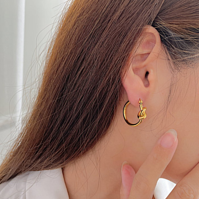 Cercei inox rotunzi cu nod [11]