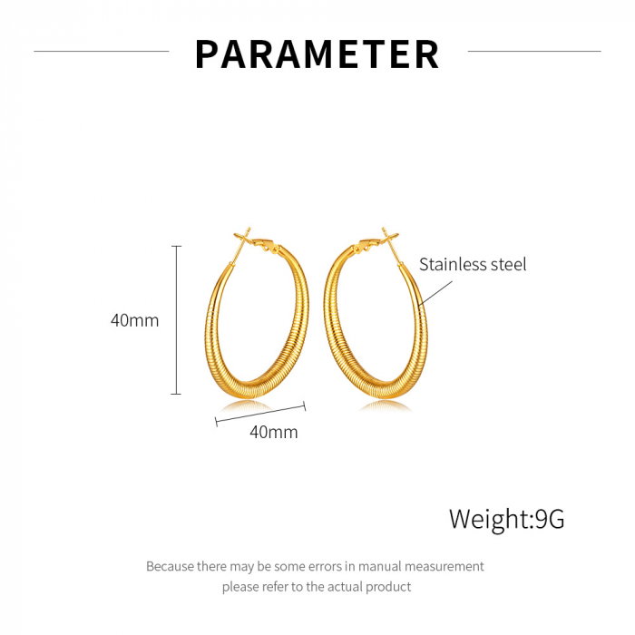 Cercei inox rotunzi cu striatii [13]