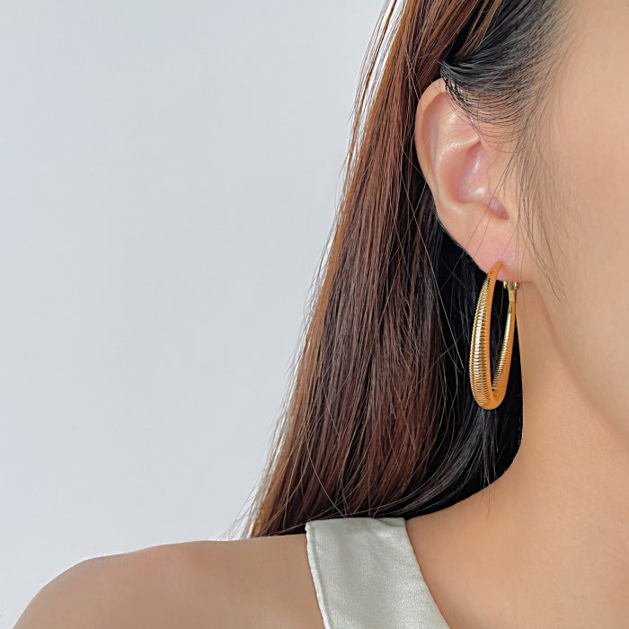 Cercei inox rotunzi cu striatii [11]