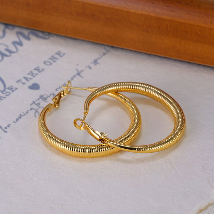 Cercei inox rotunzi cu striatii [7]