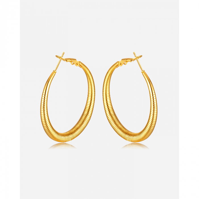 Cercei inox rotunzi cu striatii [8]