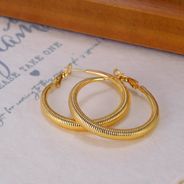 Cercei inox rotunzi cu striatii [14]