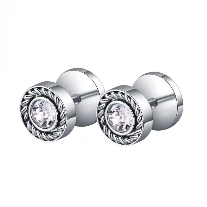 Cercei inox rotunzi cu zirconiu [1]