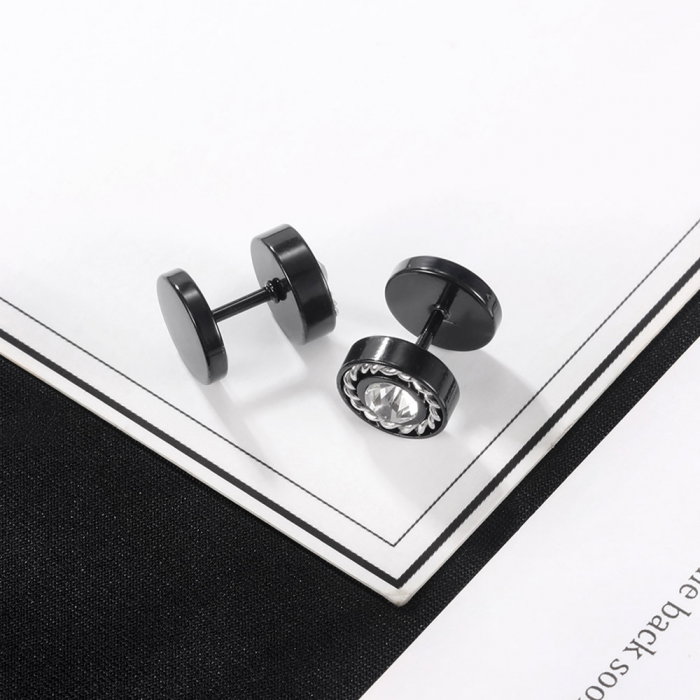 Cercei inox rotunzi cu zirconiu [6]