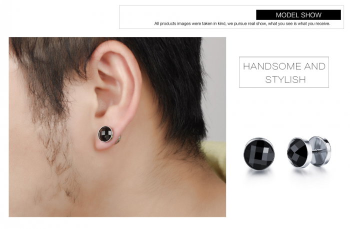 Cercei inox rotunzi cu zirconiu [4]