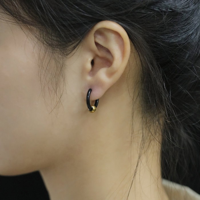 Cercei inox rotunzi Hip Hop [8]