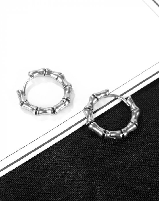Cercei inox rotunzi Hip Hop [9]