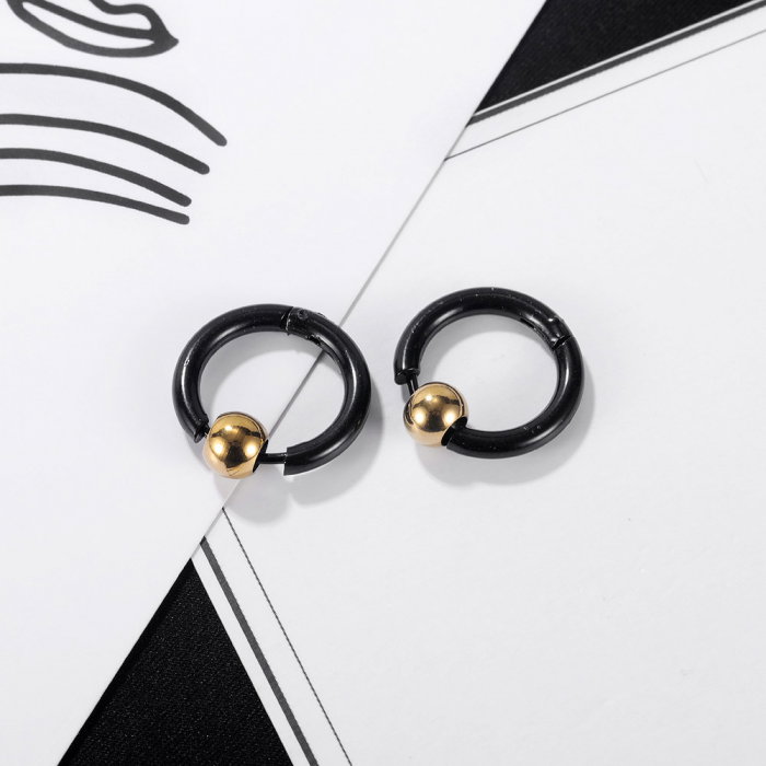 Cercei inox rotunzi Hip Hop [10]