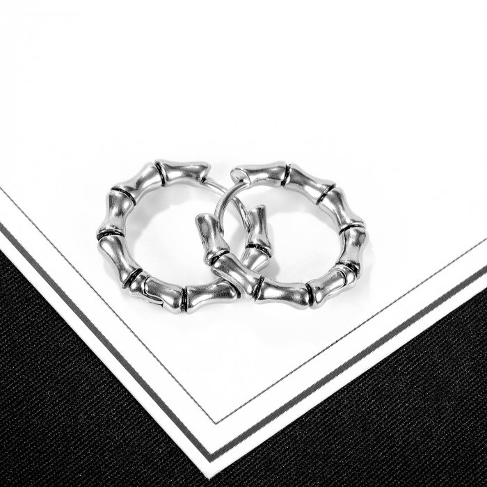 Cercei inox rotunzi Hip Hop [2]