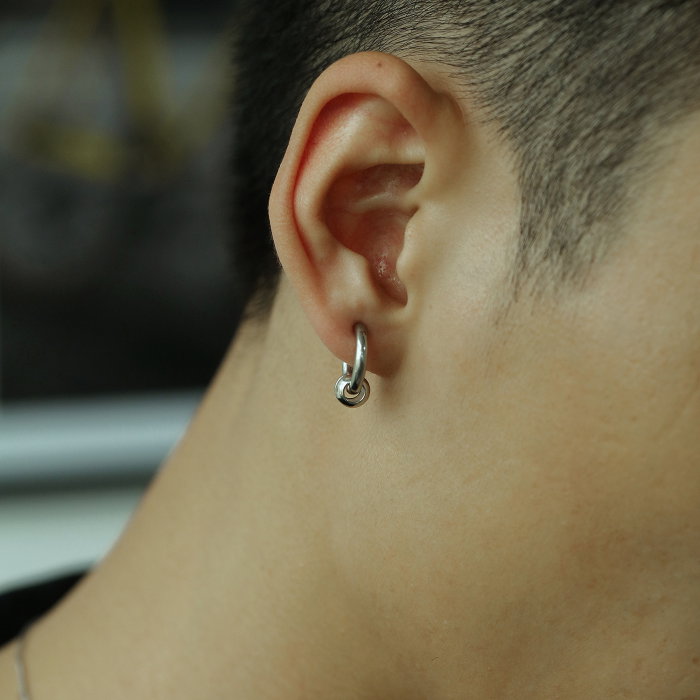 Cercei inox rotunzi Hip Hop [2]