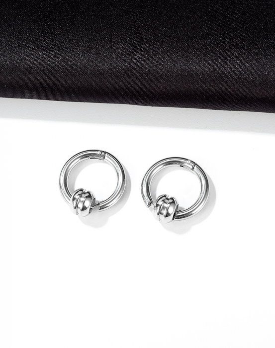 Cercei inox rotunzi Hip Hop [14]