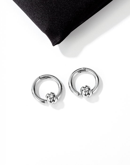 Cercei inox rotunzi Hip Hop [8]