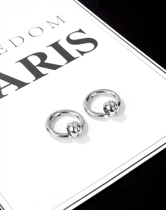 Cercei inox rotunzi Hip Hop [9]