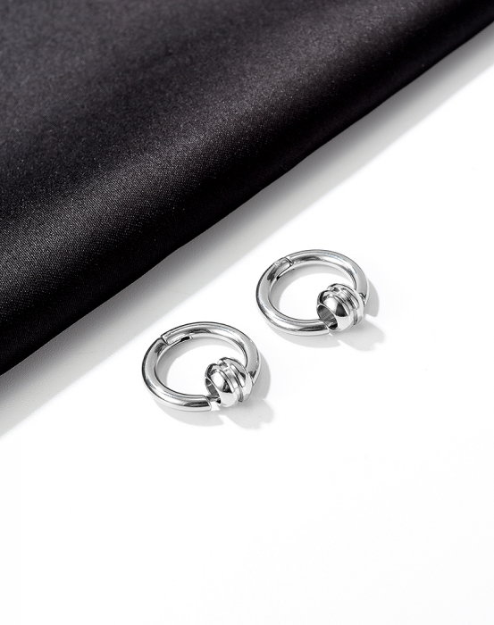 Cercei inox rotunzi Hip Hop [10]