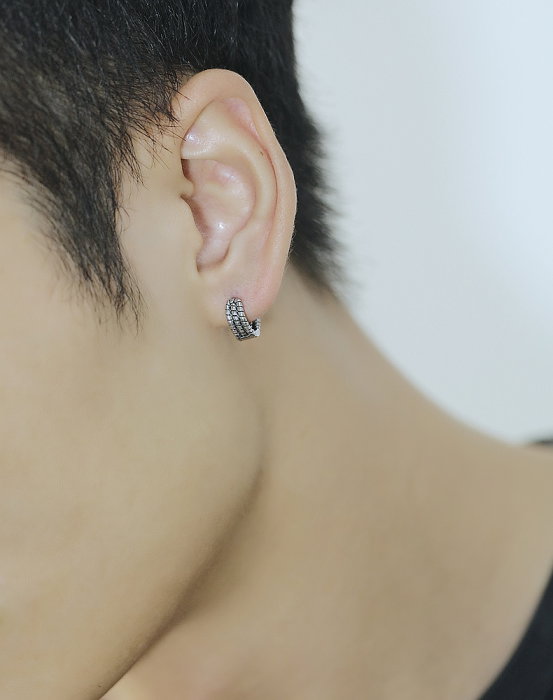 Cercei inox rotunzi Hip Hop [3]