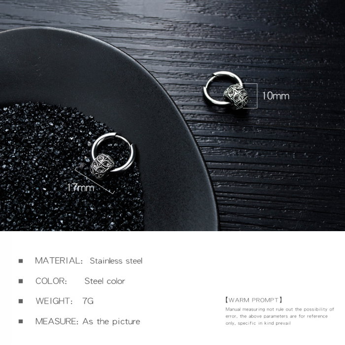 Cercei inox rotunzi Hip Hop [12]