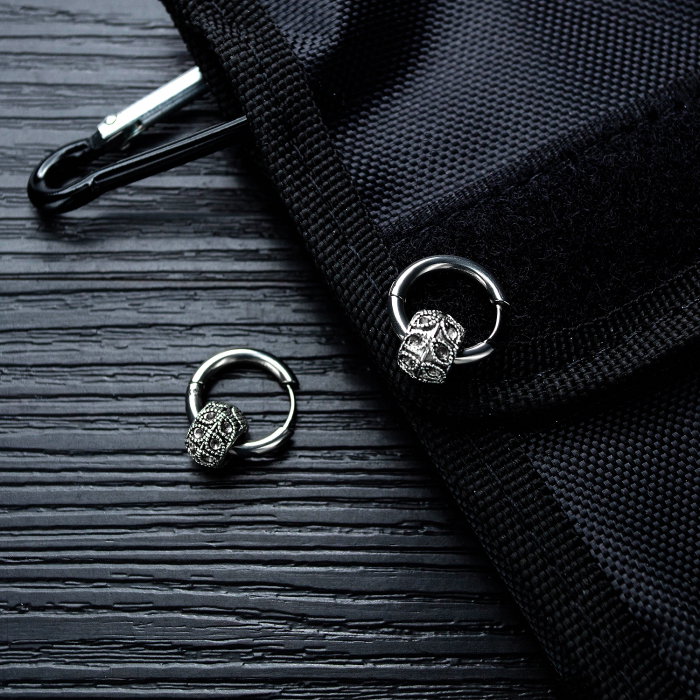 Cercei inox rotunzi Hip Hop [4]