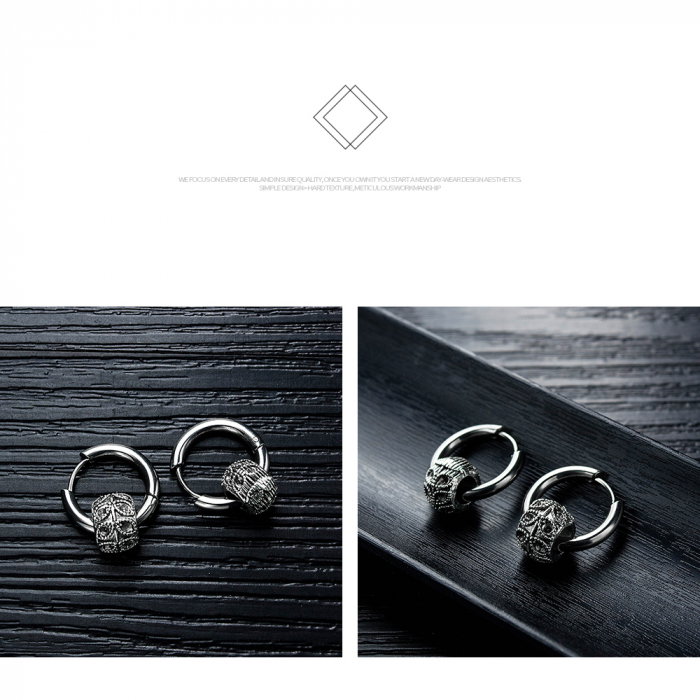 Cercei inox rotunzi Hip Hop [11]