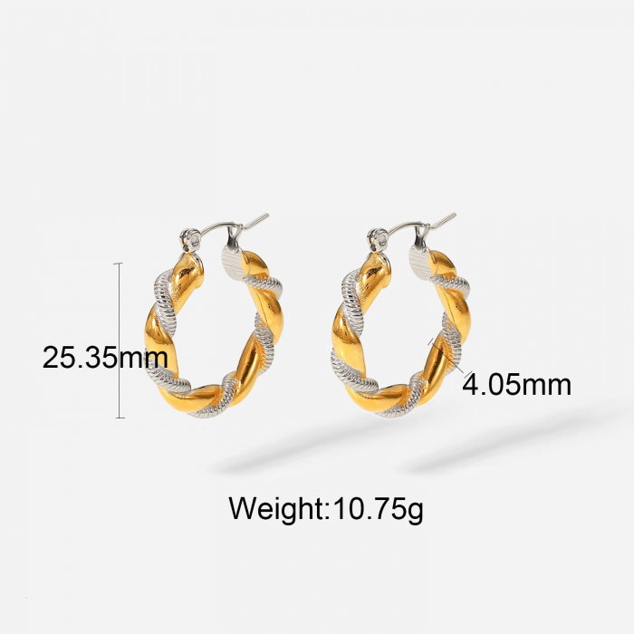 Cercei  inox rotunzi in 2 culori [4]