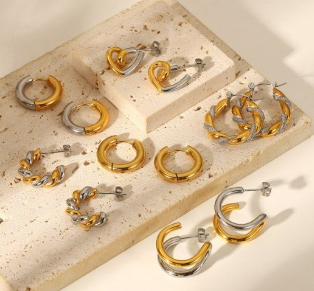 Cercei  inox rotunzi in 2 culori [5]