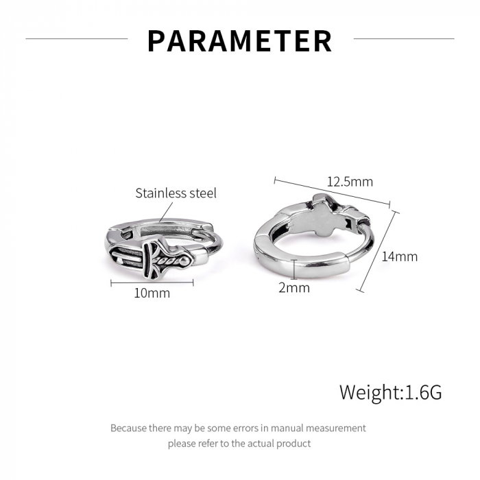 Cercei inox sabie [13]