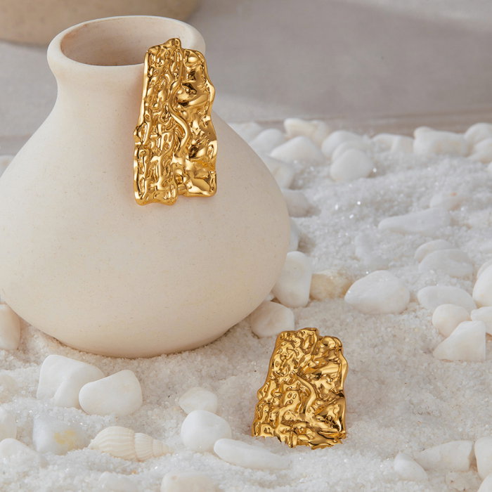 Cercei inox scoarta de copac [3]