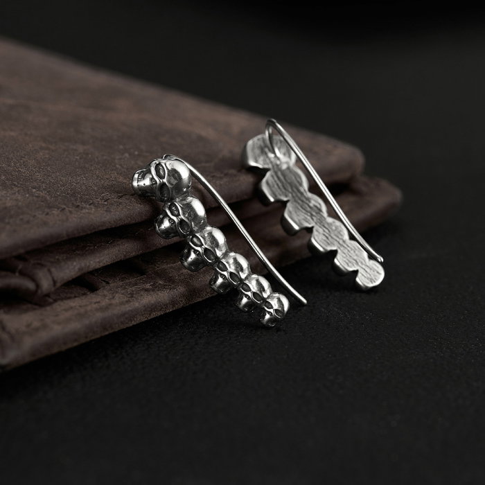 Cercei inox sirag de cranii [3]