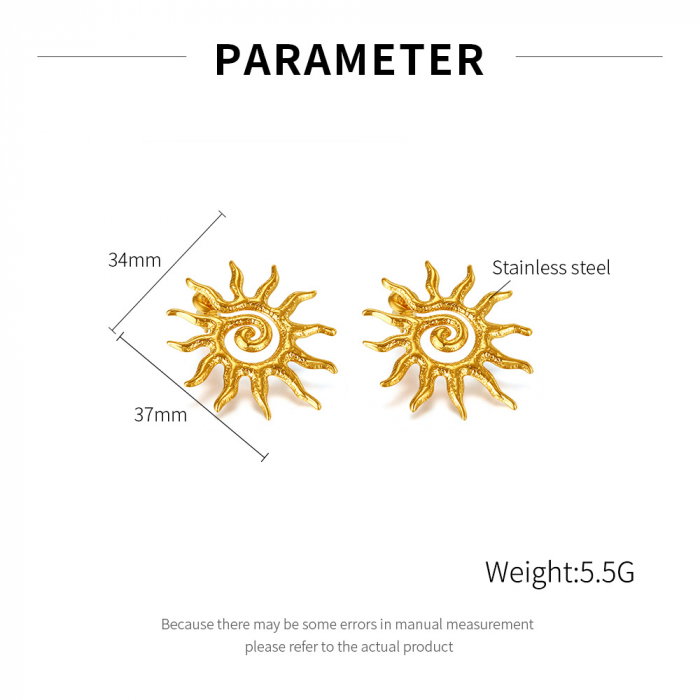 Cercei inox spirala soarelui [13]