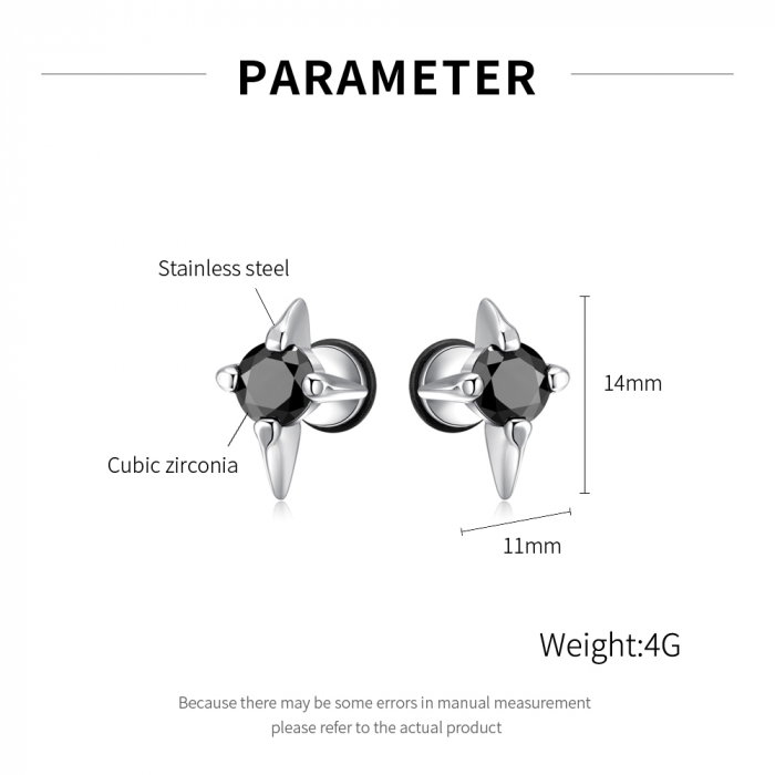 Cercei inox stelute cu zirconiu [5]