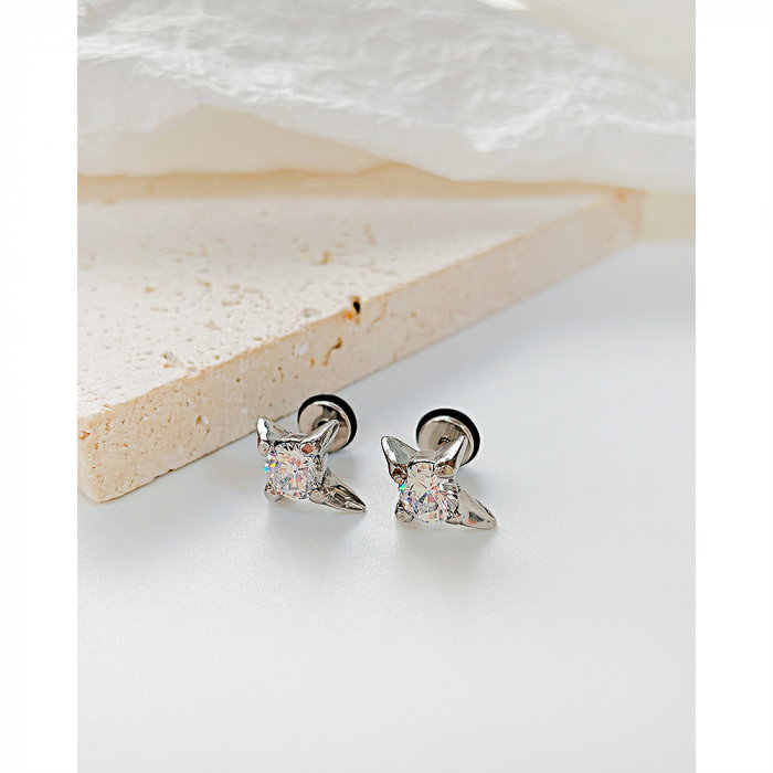 Cercei inox stelute cu zirconiu [3]