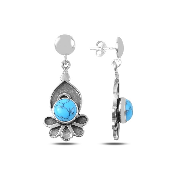 Cercei lungi handmade din argint cu turcoaz - ETU0164 [1]