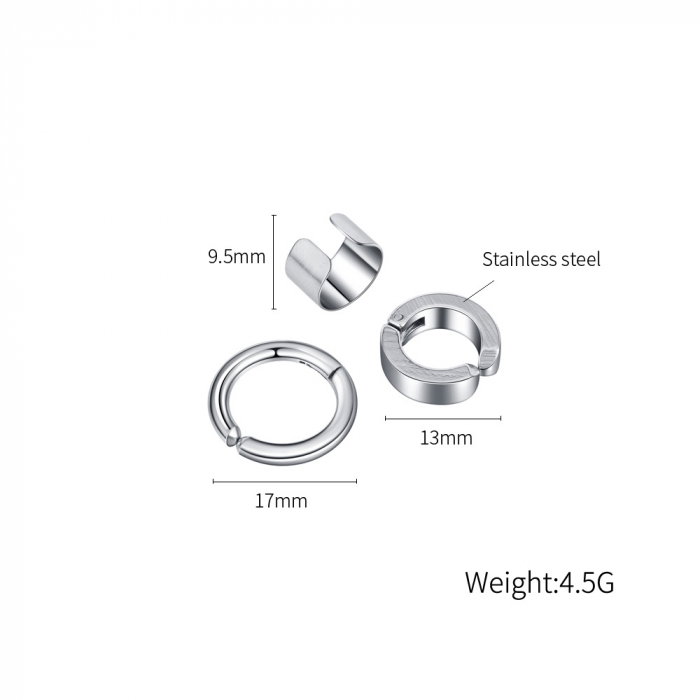 Set 3 cercei rotunzi din inox [3]