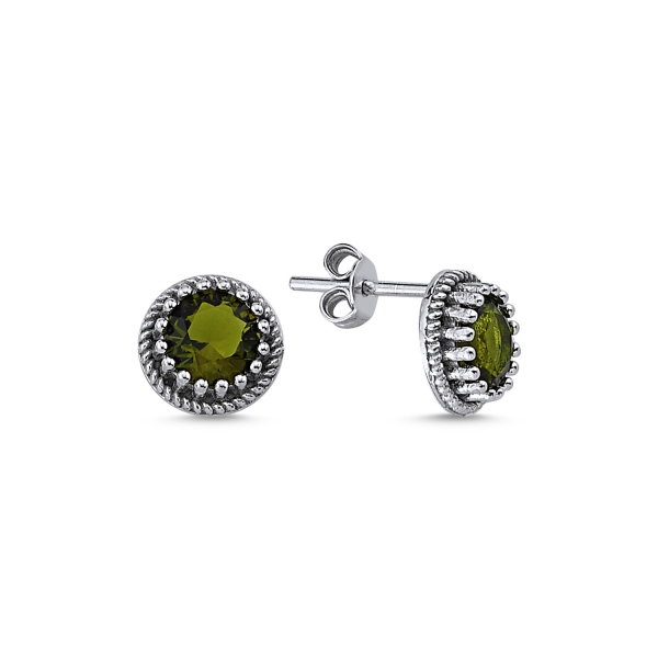 Cercei argint 925 cu zirconii verzi olive - Be Elegant ETU0096 [1]
