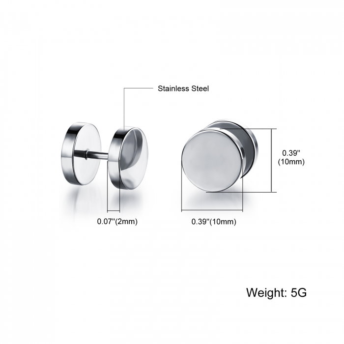 Cercei rotunzi simpli din inox [2]