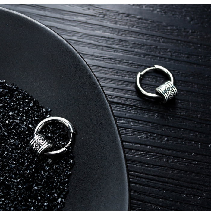 Cercei inox rotunzi Hip Hop [4]