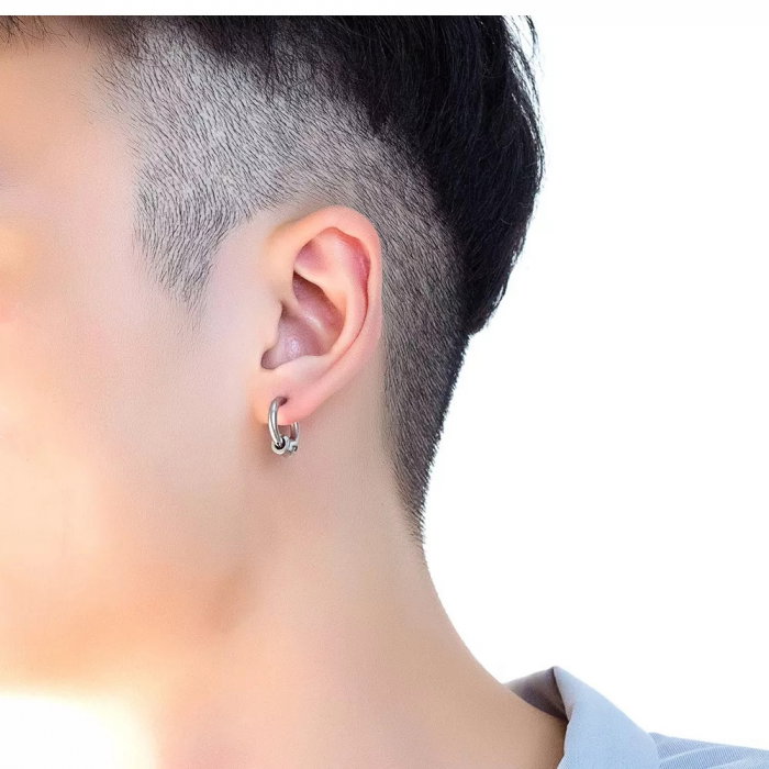 Cercei inox rotunzi Hip Hop [2]