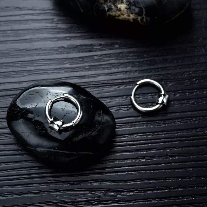 Cercei inox rotunzi Hip Hop [5]