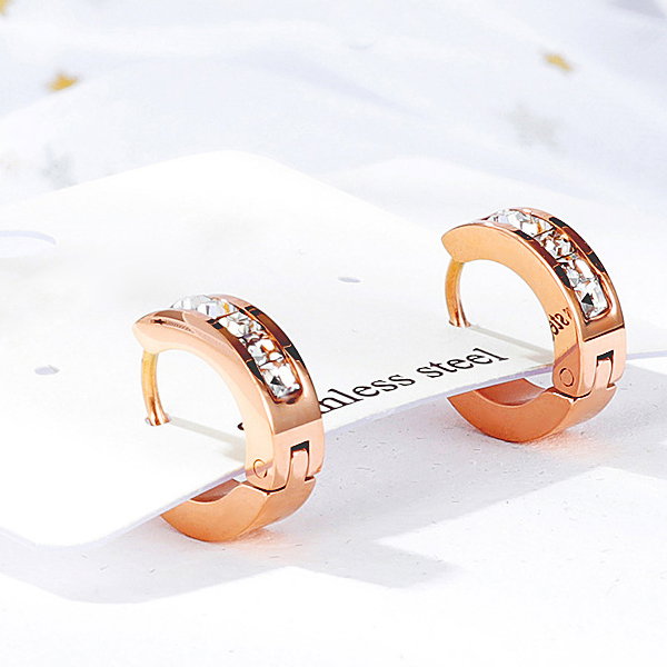 Cercei rotunzi otel inox cu zirconii [4]