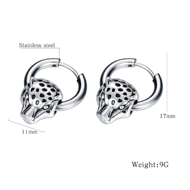 Cercei rotunzi otel inox leopard [3]