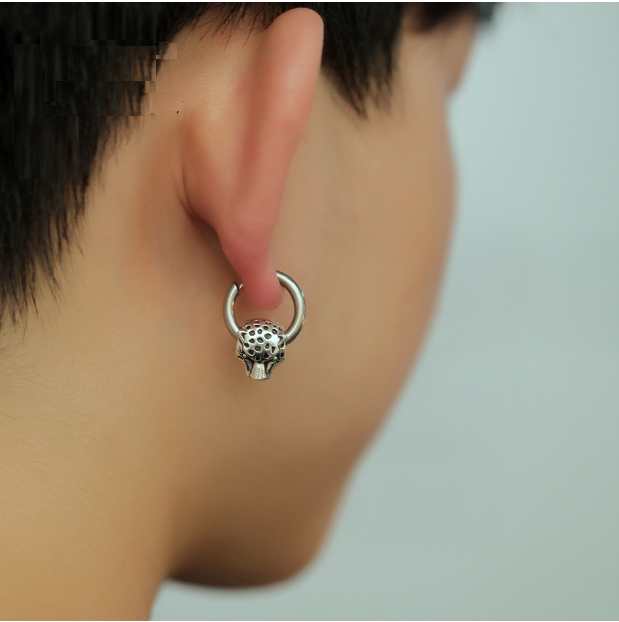 Cercei rotunzi otel inox leopard [2]